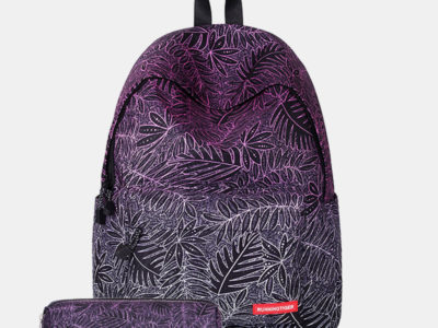 Femmes 2pcs feuille imprimé école sac …