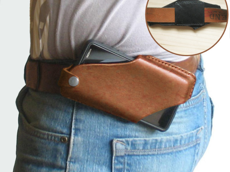 Hommes en cuir véritable 4.7 pouces …