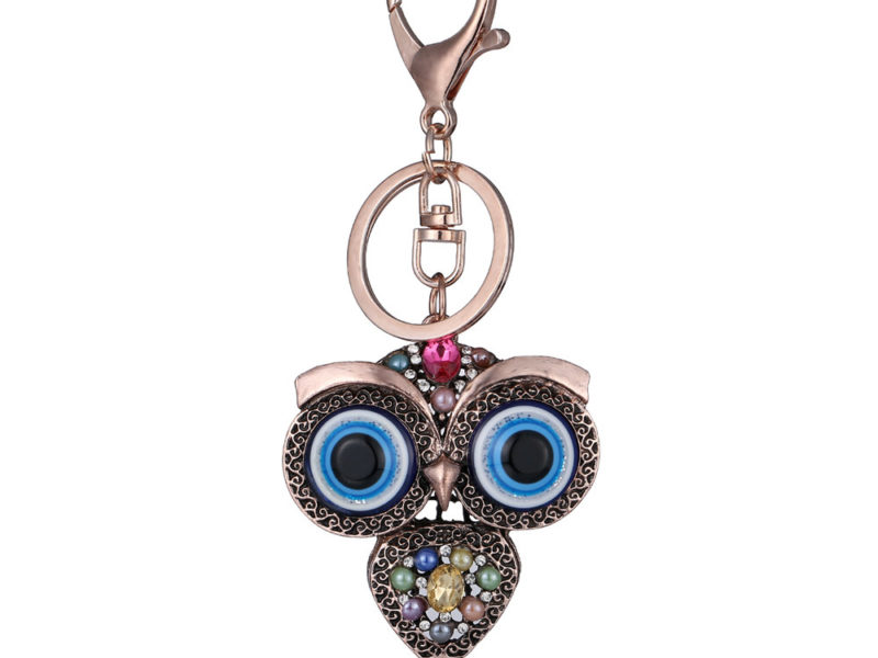 Vintage hibou strass porte-clés anneaux porte-monnaie …