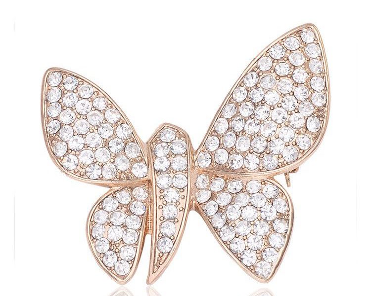 Elégant papillon Animal Inly Zircon Crystal …