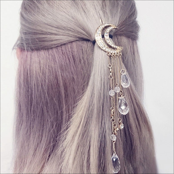 Retro Diamond glands Crescent Hairpin Stars …