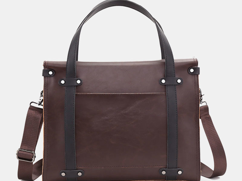 Hommes PU cuir antivol Vintage 14 …