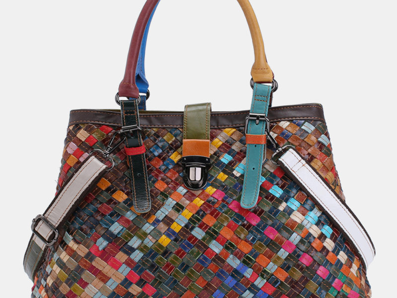 Sac fourre-tout en patchwork en cuir …