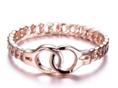 Menottes créatives Linkded bague en or rose bague simple femmes bagues …