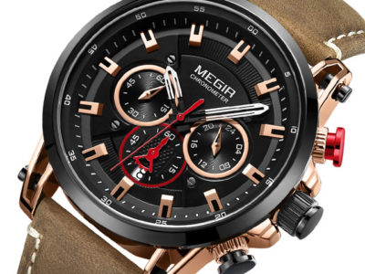 MEGIR 2085 Style militaire Date Chronographe Multifonction Montre à quartz Mode …