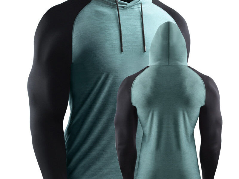 TENGOO Chemise de sport à capuche …