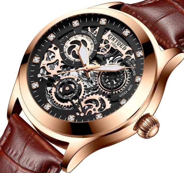 KINYUED JYD-J062 Véritable Cuir Bande Montre …