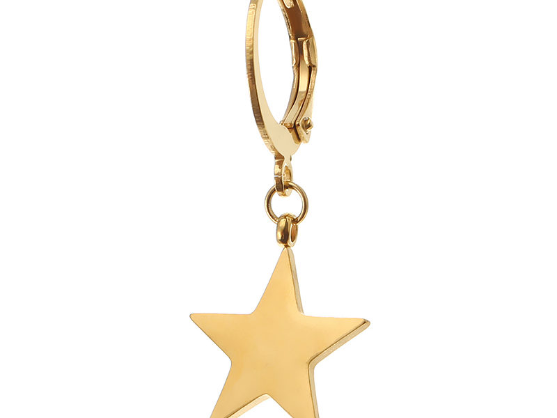 1Pc Titane Acier Simple Style Star …