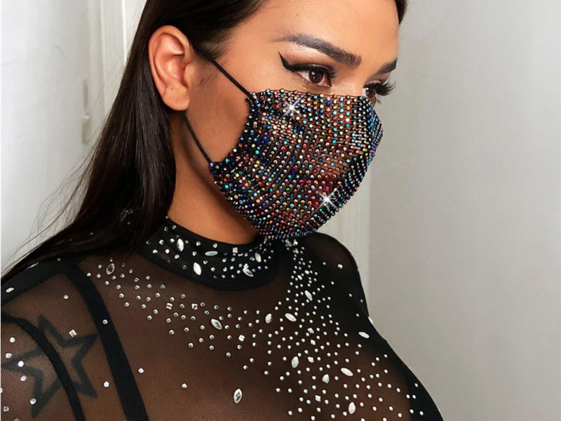 Halloween brillant strass masque décoration visage …