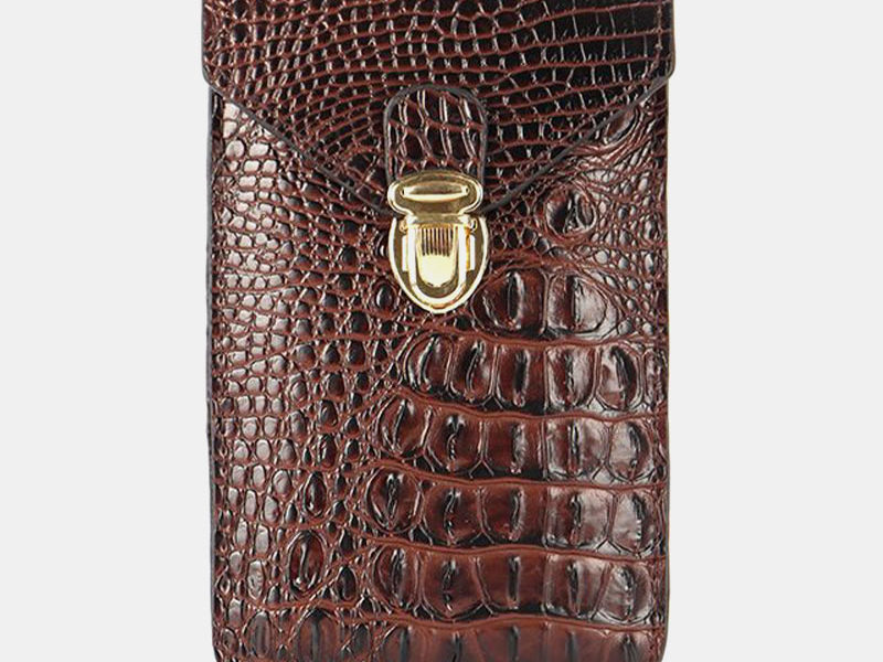 Hommes PU cuir crocodile motif multifonctionnel …