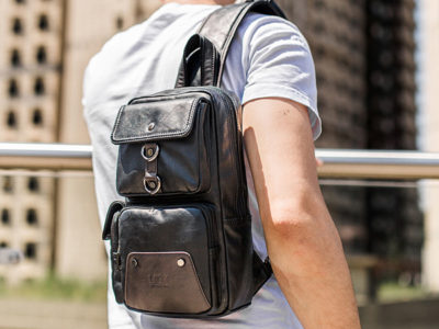 Sac à Poitrine en Cuir Homme …
