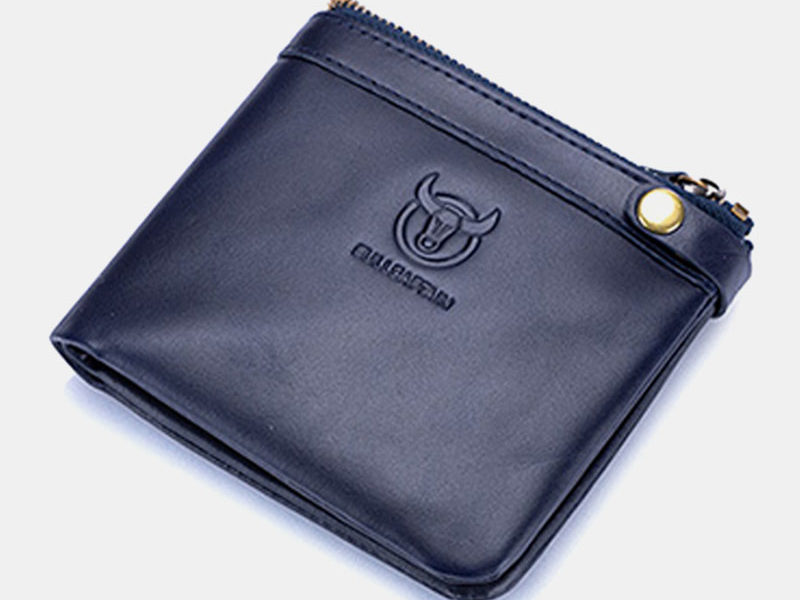 Bullcaptain Hommes Cuir Véritable RFID Blocage …