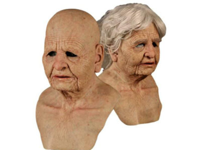 Silicone femme visage masque vieille femme …