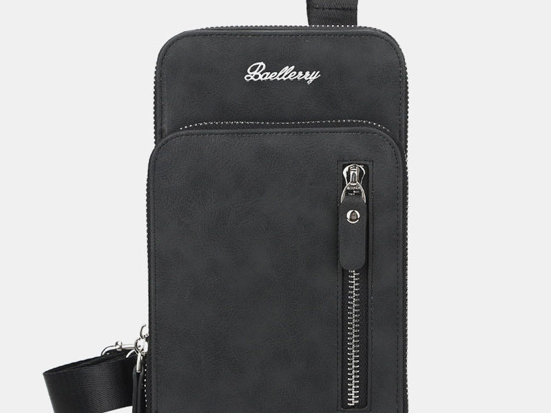 Baellerry hommes Faux cuir multifonction Vertical …