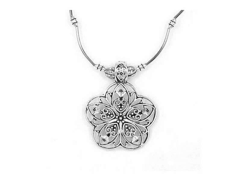 Ethnique Tibétain Creux Fleur Pendentif Collier …