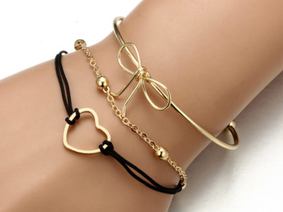 3Pcs Designer Bracelet Ensembles Bowknot Coeur …