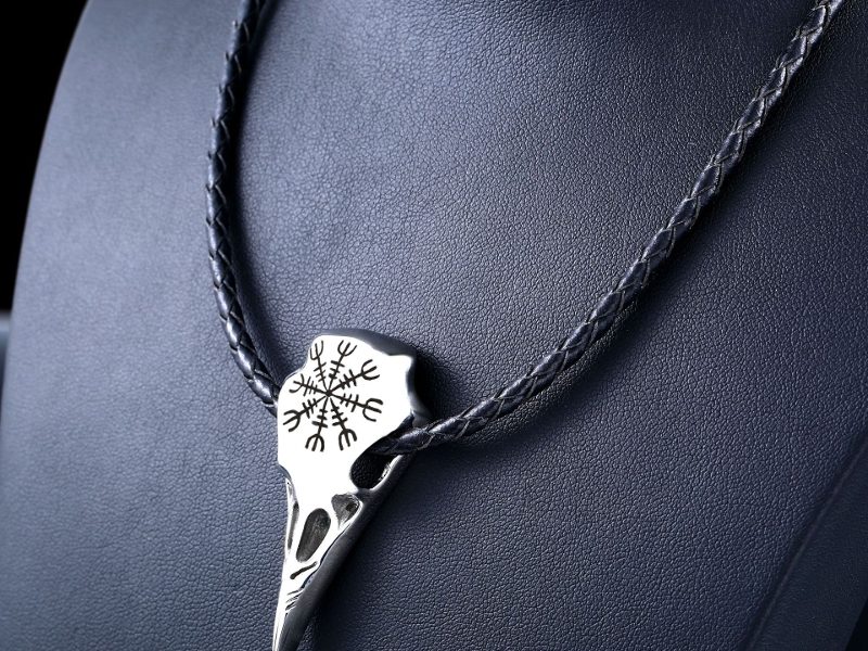 Amulette Crow Skull Pendentif Collier Chaîne …