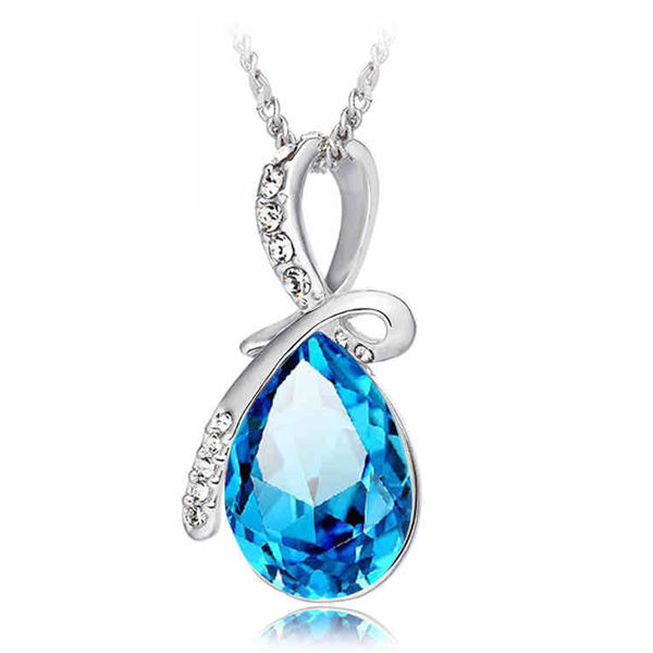 Collier Pendentif Goutte d'Eau en Strass …