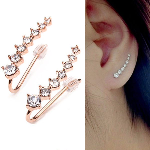 Italina Boucles d'oreilles manchette en cristal …