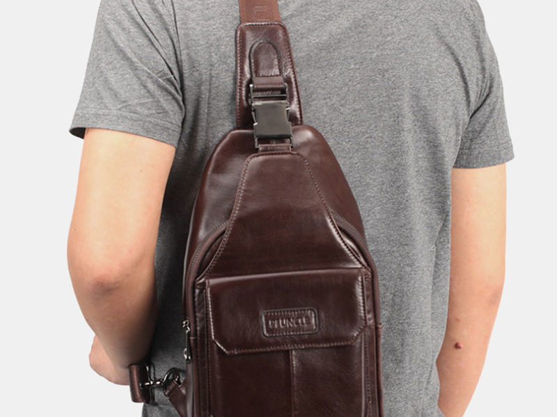 Hommes en cuir véritable nouveau vinatge …