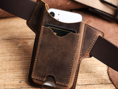 Hommes en cuir véritable Vintage EDC …