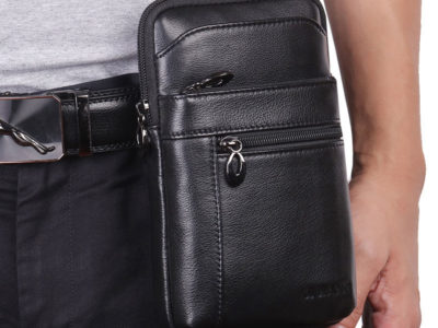 Hommes en cuir véritable taille sac …