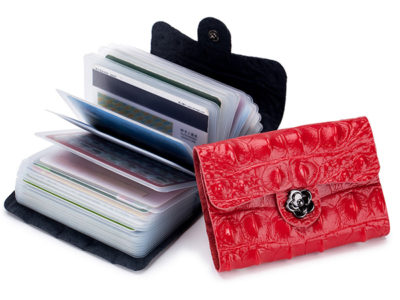 Porte-cartes pour portefeuille en cuir véritable pour femmes, …