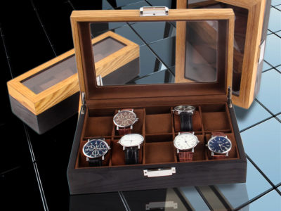 Boîte de montre en bois à …