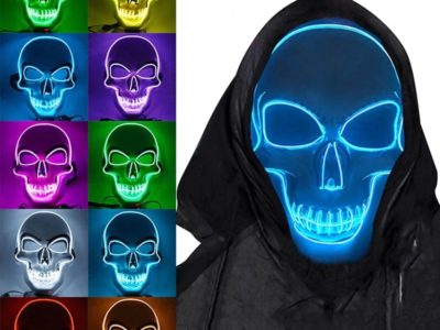 Masque squelette Halloween LED masque effrayant …