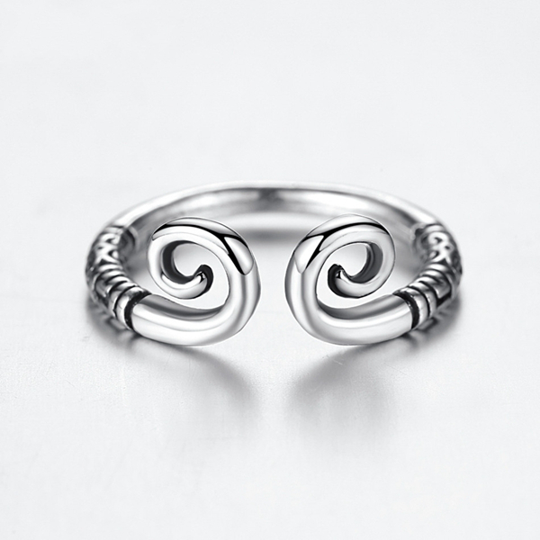 Bague assortie ajustable en argent vieilli …