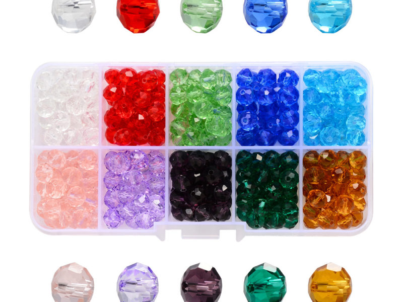 Perles de verre en cristal transparent …