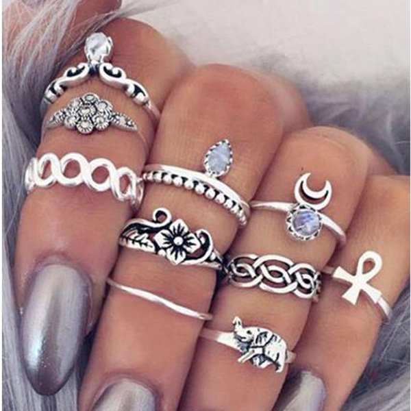 10pcs Bagues de Jointures Tribal Ethnique …