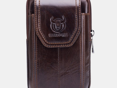 Bullcaptain en cuir véritable Vintage Zipper …