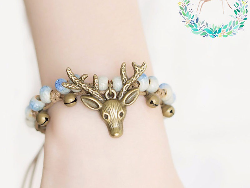 Bracelet à breloques cerfs Vintage Ethnique …