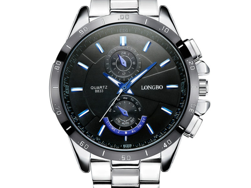 LONGBO 8833 Acier inoxydable Bande Montre à quartz d'hommes de style …