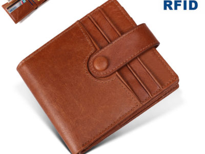 RFID Titulaire de la carte portefeuille en cuir véritable antimagnétique 12 …
