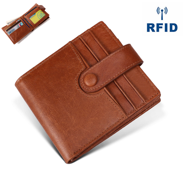 RFID Titulaire de la carte portefeuille en cuir véritable antimagnétique 12 …