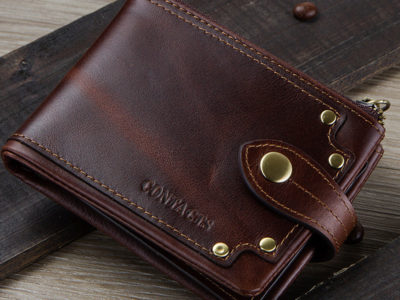 Porte-monnaie vintage en cuir véritable pour …