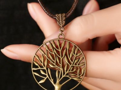 Vintage Life Tree Collier Alliage Feuilles …