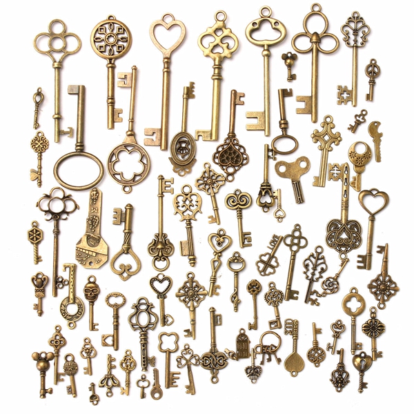 70pcs Vintage Bronze Squelette Coeur Pendentifs …