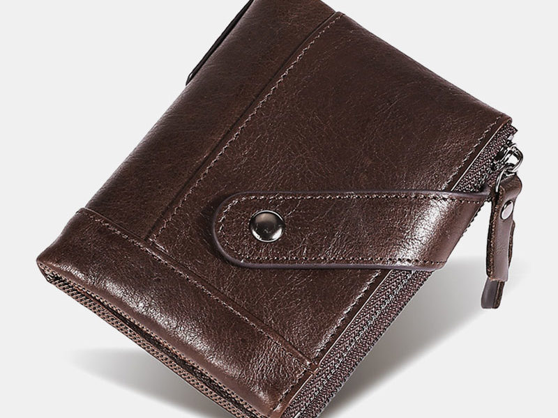 Hommes en cuir véritable Double fermeture …
