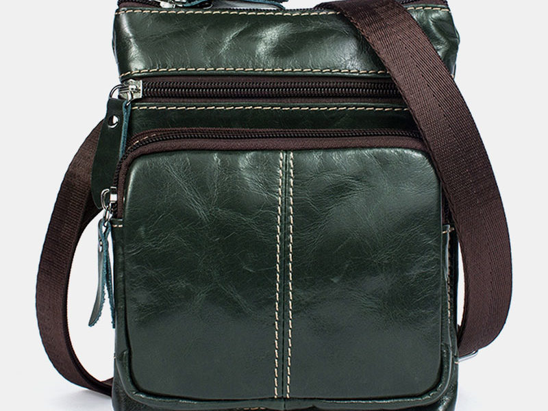 Hommes en cuir véritable rétro affaires …