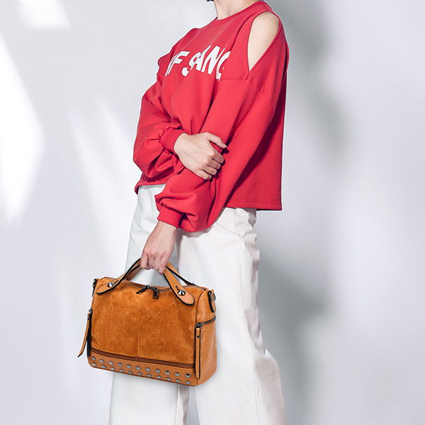 Sac porté épaule Vintage Rivet Boston Bag pour …