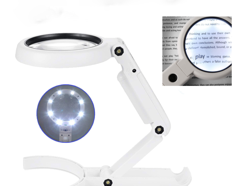 Loupe lumineuse 5/11X avec LED lunettes …