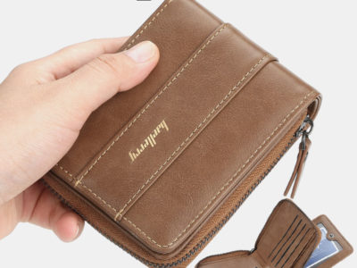 Baellerry Men Faux Leather Zipper Wallet …