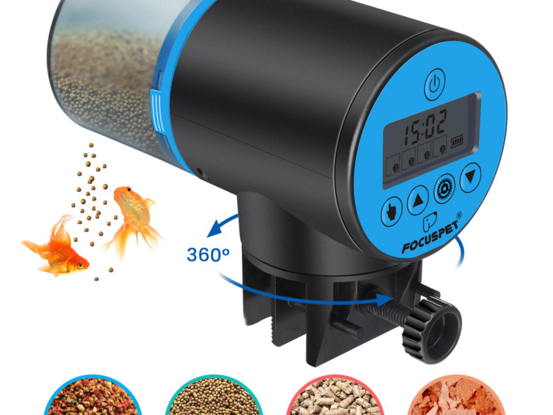 aquarium de mangeoire pour poissons 200 ML avec affichage LCD distributeur d'alimentation automatisé numérique pour poisson avec câble de chargement USB