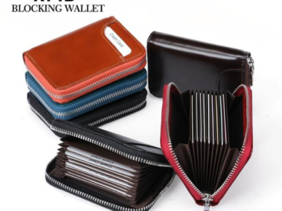 RFID Hommes et femmes en cuir véritable 12 Card Slot Wallet …