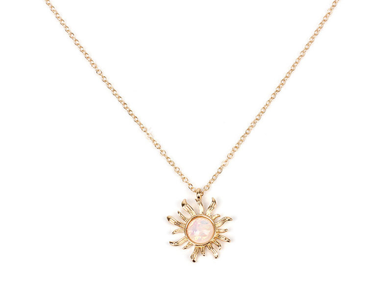 Mode Argent Or Soleil Fleur Pendentif …