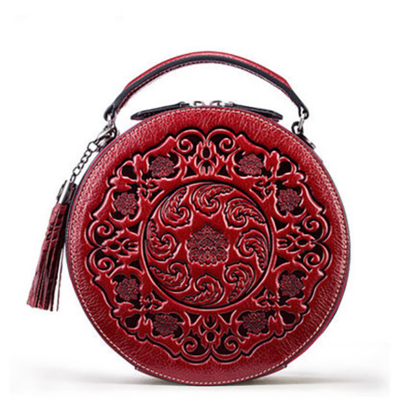 Sac à bandoulière à main en cuir véritable de style chinois …